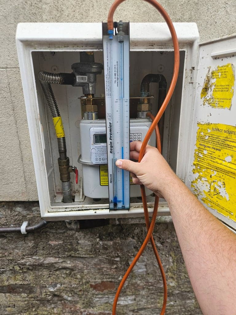 Gas rate check during Worcester boiler service in Torquay